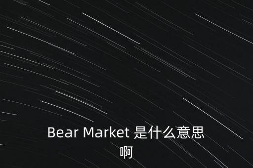 Bear Market 是什么意思啊