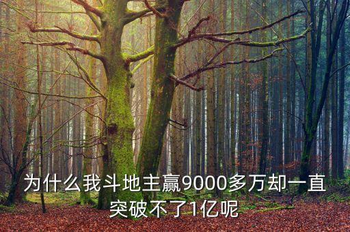 為什么我斗地主贏9000多萬(wàn)卻一直突破不了1億呢