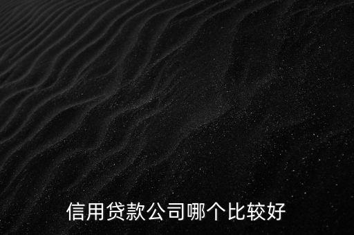 信用貸款公司哪個(gè)比較好