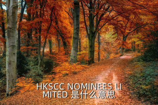 HKSCC NOMINEES LIMITED 是什么意思