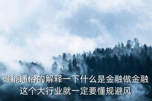 什么是金融生意，請(qǐng)問這是什么金融生意