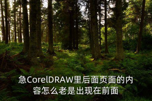 急CorelDRAW里后面頁面的內(nèi)容怎么老是出現(xiàn)在前面