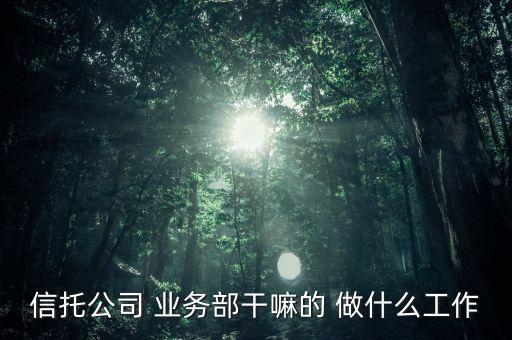 信托業(yè)務(wù)崗都做什么，信托業(yè)務(wù)承做指的什么