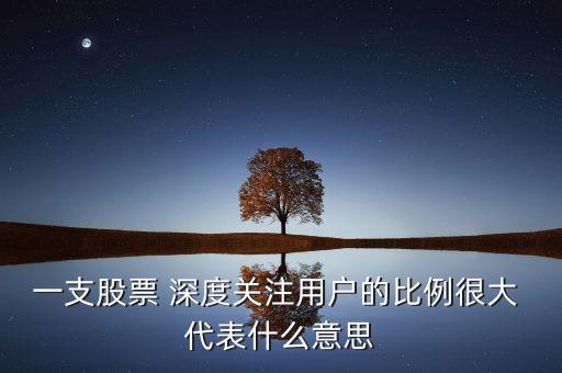 一支股票 深度關注用戶的比例很大 代表什么意思