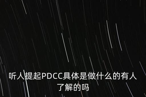 聽人提起PDCC具體是做什么的有人了解的嗎