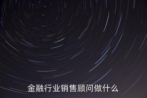 金融行業(yè)銷售顧問做什么