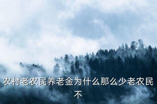 農(nóng)村老農(nóng)民養(yǎng)老金為什么那么少老農(nóng)民不