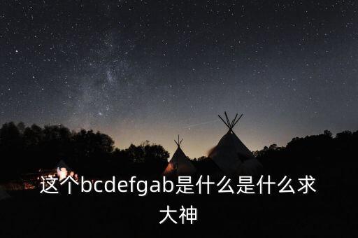 聚利b是什么，這個bcdefgab是什么是什么求大神