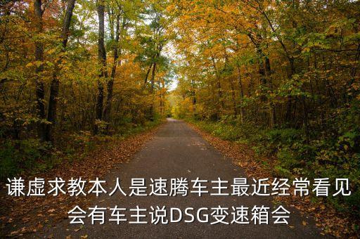 謙虛求教本人是速騰車主最近經(jīng)?？匆姇熊囍髡fDSG變速箱會