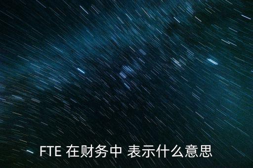 FTE 在財務(wù)中 表示什么意思