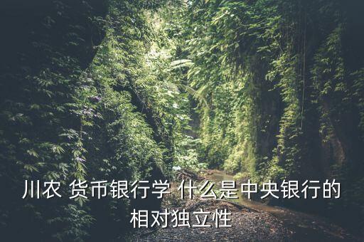 什么是中央銀行的相對(duì)獨(dú)立性，我國(guó)中央銀行的相對(duì)獨(dú)立性怎么樣謝謝