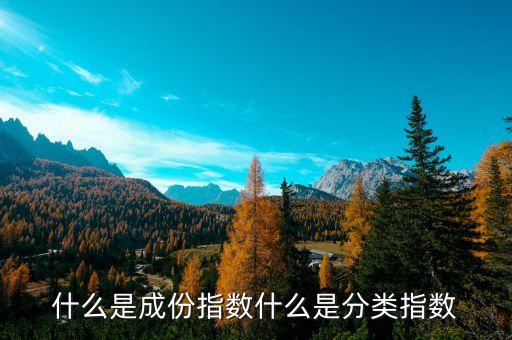 什么是分類指數(shù)，什么是成份指數(shù)什么是分類指數(shù)