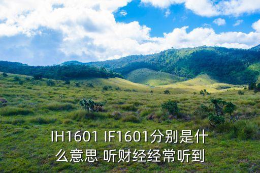 ih1604是什么意思，IH1601 IF1601分別是什么意思 聽財經(jīng)經(jīng)常聽到