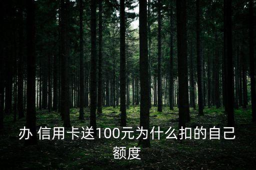 辦 信用卡送100元為什么扣的自己額度