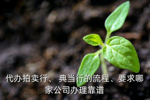 代辦拍賣(mài)行、 典當(dāng)行的流程、要求哪家公司辦理靠譜