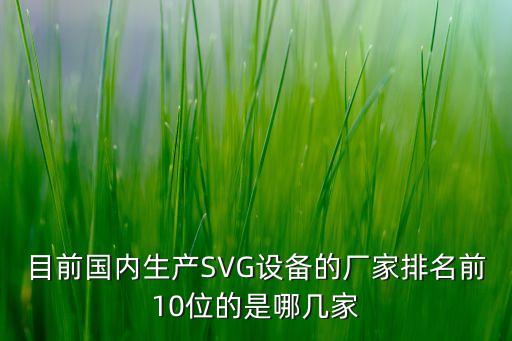 目前國內生產SVG設備的廠家排名前10位的是哪幾家