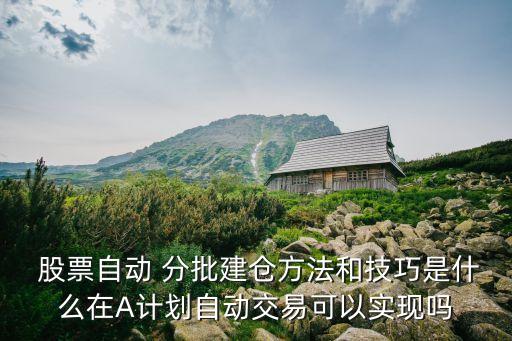  股票自動 分批建倉方法和技巧是什么在A計劃自動交易可以實現(xiàn)嗎