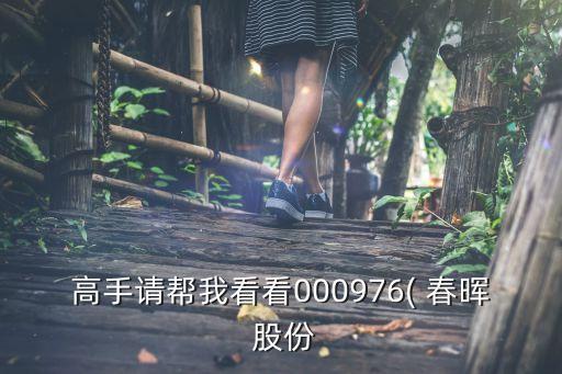 高手請幫我看看000976( 春暉 股份