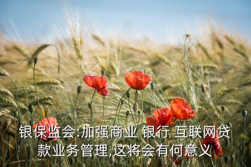 銀保監(jiān)會:加強(qiáng)商業(yè) 銀行 互聯(lián)網(wǎng)貸款業(yè)務(wù)管理,這將會有何意義