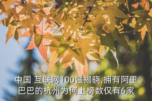 中國(guó) 互聯(lián)網(wǎng)100強(qiáng)揭曉,擁有阿里巴巴的杭州為何上榜數(shù)僅有6家