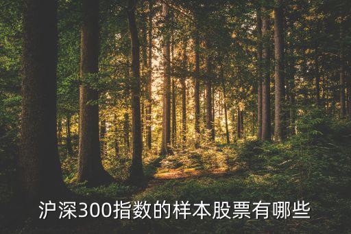 滬深300指數(shù)的樣本股票有哪些