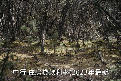 中行 住房貸款利率(2023年最新