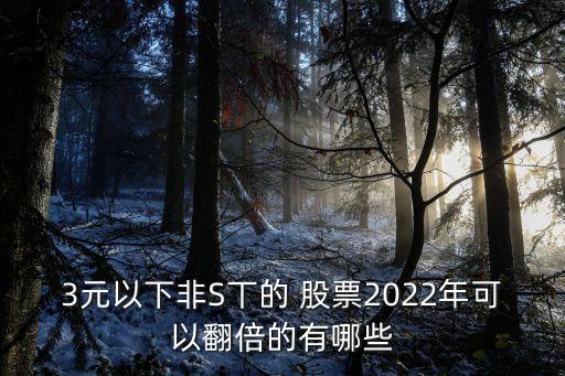 3元以下非S丅的 股票2022年可以翻倍的有哪些