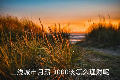 二線城市月薪 3000該怎么理財(cái)呢