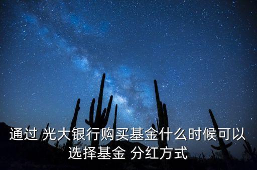 通過 光大銀行購買基金什么時候可以選擇基金 分紅方式