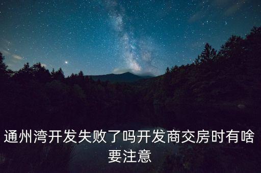 通州灣開發(fā)失敗了嗎開發(fā)商交房時(shí)有啥要注意