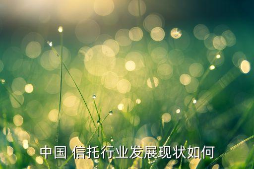 中國 信托行業(yè)發(fā)展現(xiàn)狀如何