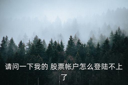 請(qǐng)問一下我的 股票帳戶怎么登陸不上了