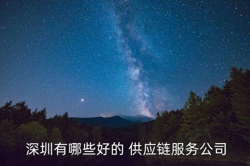  深圳有哪些好的 供應(yīng)鏈服務(wù)公司