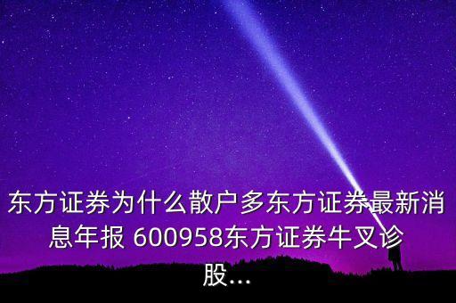 東方證券為什么散戶多東方證券最新消息年報 600958東方證券牛叉診股...