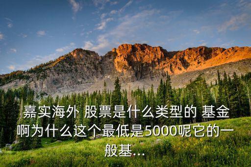  嘉實(shí)海外 股票是什么類型的 基金啊為什么這個(gè)最低是5000呢它的一般基...