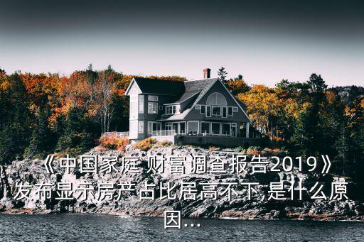 《中國家庭 財(cái)富調(diào)查報(bào)告2019》發(fā)布顯示房產(chǎn)占比居高不下,是什么原因...