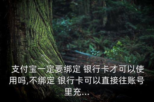  支付寶一定要綁定 銀行卡才可以使用嗎,不綁定 銀行卡可以直接往賬號(hào)里充...