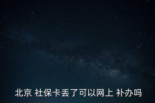  北京 社?？▉G了可以網(wǎng)上 補辦嗎