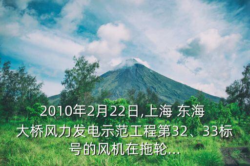 2010年2月22日,上海 東海 大橋風(fēng)力發(fā)電示范工程第32、33標(biāo)號(hào)的風(fēng)機(jī)在拖輪...