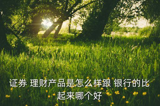 證券 理財產(chǎn)品是怎么樣跟 銀行的比起來哪個好