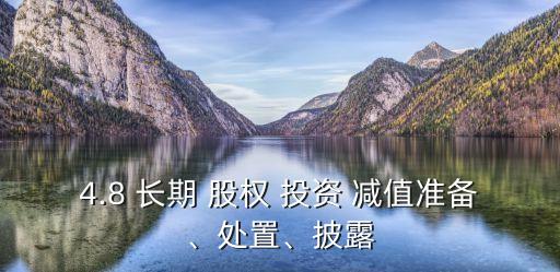 長(zhǎng)期股權(quán)投資計(jì)提減值準(zhǔn)備