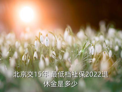 北京交15年 最低檔社保2022退休金是多少