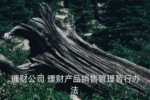  理財(cái)公司 理財(cái)產(chǎn)品銷售管理暫行辦法