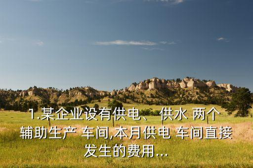 1.某企業(yè)設(shè)有供電、 供水 兩個(gè) 輔助生產(chǎn) 車間,本月供電 車間直接發(fā)生的費(fèi)用...