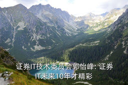  證券IT技術委員會郭怡峰: 證券IT未來10年才精彩