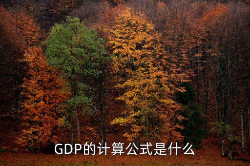 GDP的計(jì)算公式是什么