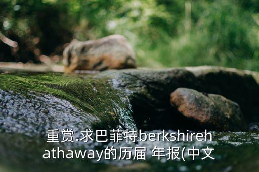 重賞.求巴菲特berkshirehathaway的歷屆 年報(中文