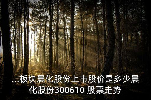 ...板塊晨化股份上市股價(jià)是多少晨化股份300610 股票走勢(shì)