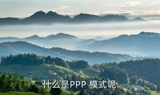 什么是PPP 模式呢