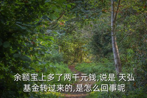  余額寶上多了兩千元錢,說是 天弘 基金轉(zhuǎn)過來的,是怎么回事呢